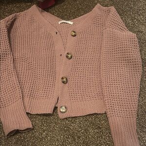 moon & madison Dusty Rose Button-Up Cardigan